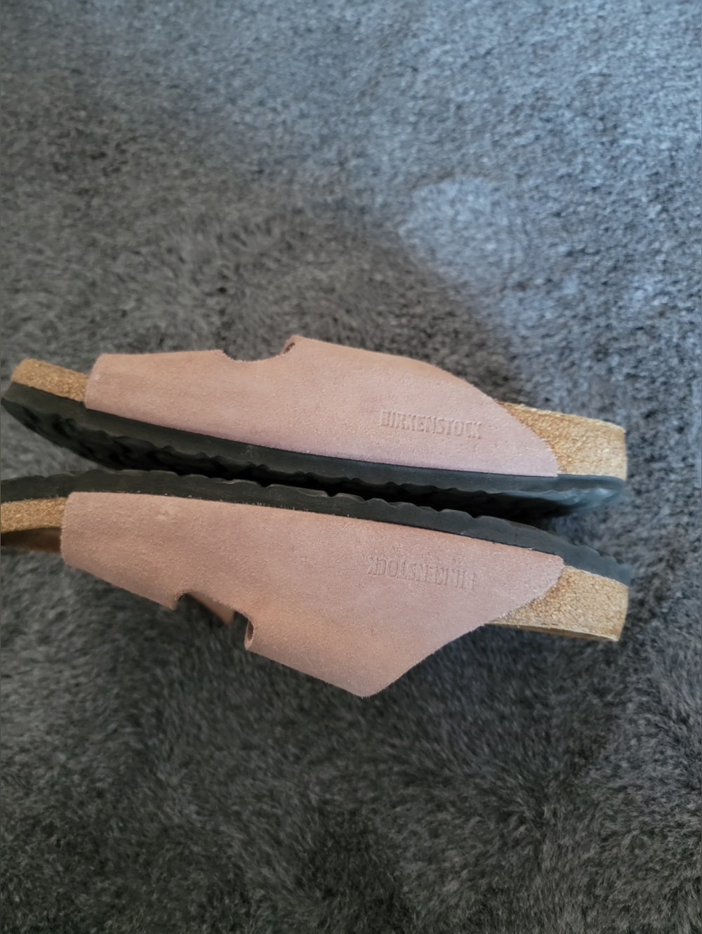 Birkenstock Double Strap Suede Sandals in Light Mauve - Picture 6 of 8